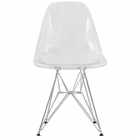 KD AMERICANA 32 x 18.40 x 17 in. Cresco Molded Eiffel Side Chair, Clear KD2609649